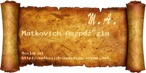 Matkovich Aszpázia névjegykártya